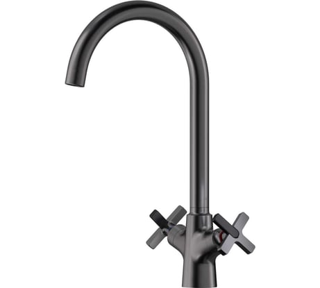 Смеситель для кухни PLATAN 70342G Geneva серый, латунь, высокий излив, гайка УТ-00052123