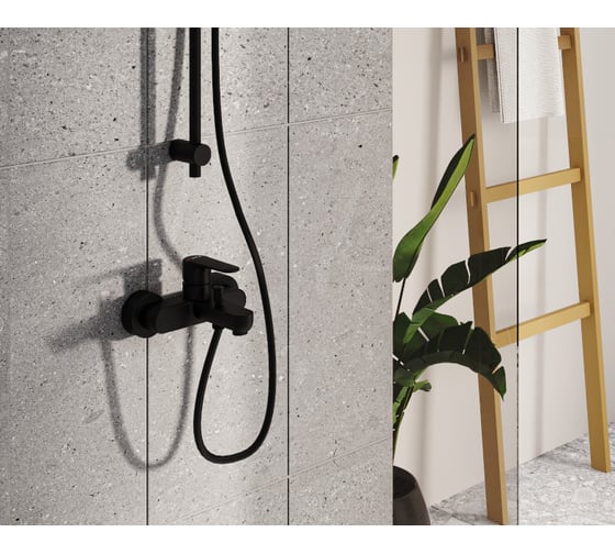 Смеситель для ванны и душа VITRA Root Round матовый черный A4272536EXP