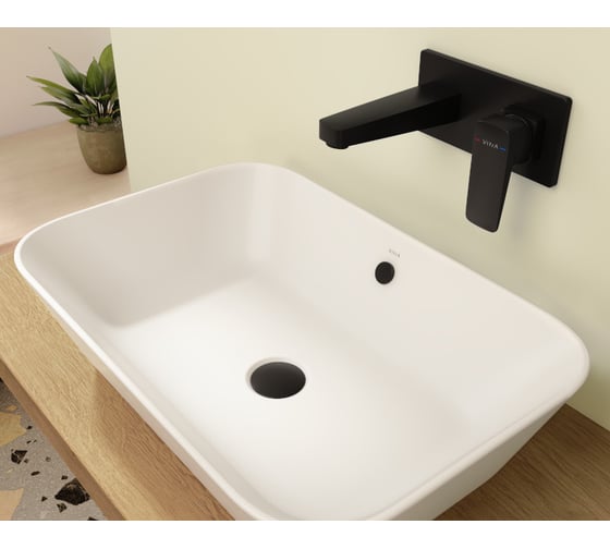 Встроенный смеситель для раковины VITRA Root Square матовый черный A4273836EXP