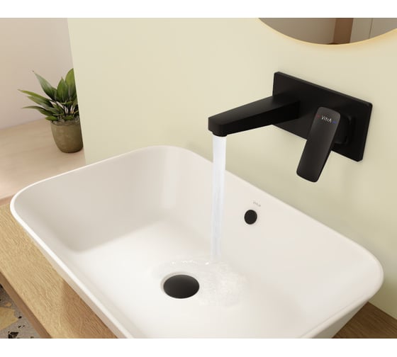 Встроенный смеситель для раковины VITRA Root Square матовый черный A4273836EXP