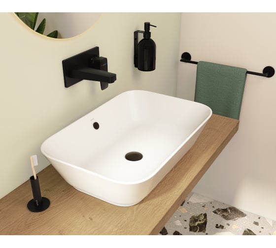 Встроенный смеситель для раковины VITRA Root Square матовый черный A4273836EXP