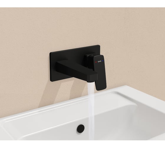 Встроенный смеситель для раковины VITRA Root Square матовый черный A4273836EXP