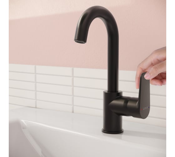 Смеситель для раковины VITRA Flow Soft с поворотным изливом, черный матовый A4316036EXP