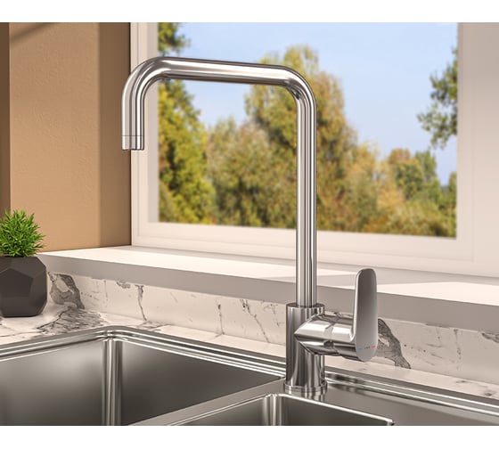 Смеситель для кухни VITRA Flow Soft с изливом U-типа, хром A43426EXP