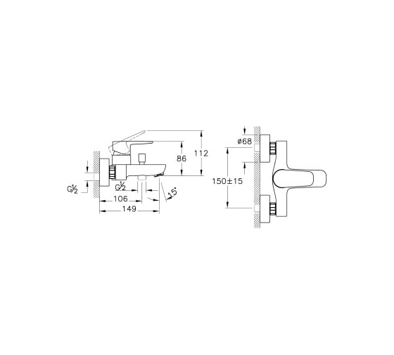 Смеситель для ванны VITRA Flow Soft черный матовый A4294636EXP