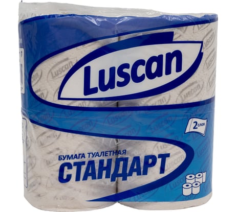 Туалетная бумага Luscan Standart 2 слоя, белая, 4 рулона 317381
