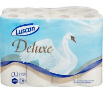 Туалетная бумага Luscan Deluxe 3 слоя, белая, 24 рулона 865672