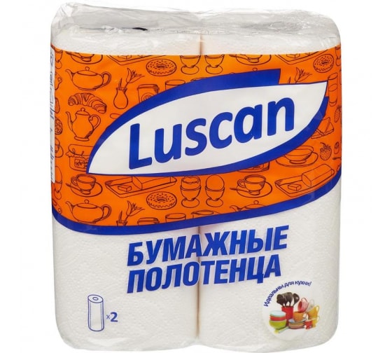 Бумажные полотенца Luscan 2 слоя, белые, 2 рулона по 12.5 метров 317393 1