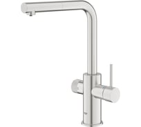 Смеситель для кухонной мойки Grohe Blue Pure Minta c вытяжным изливом, функцией фильтрации, без фильтра в комплекте, суперсталь 30590DC0
