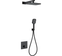 Душевая система с термостатом встраиваемая Wonzon & Woghand Черный матовый WW-D2017-B-MB