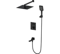 Душевая система с термостатом встраиваемая Wonzon & Woghand Черный матовый WW-88929003-MB