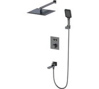 Душевая система с термостатом встраиваемая Wonzon & Woghand Темный графит WW-88929003-BGM