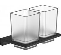 Два стакана для зубных щеток с держателем Wonzon & Woghand Черный WW-9128-BL