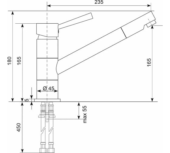Cмеситель ULGRAN Quartz космос UQ-025-08
