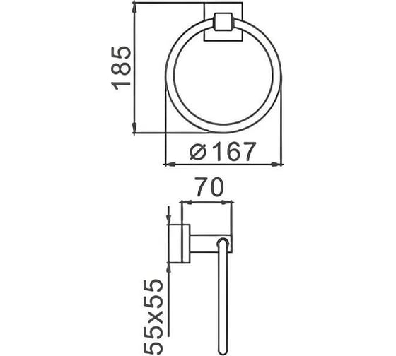 Держатель для полотенец Haiba кольцо, черный HB8904