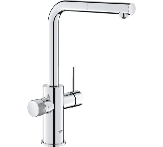 Смеситель для кухонной мойки Grohe Blue Pure Minta c вытяжным изливом, функцией фильтрации, без фильтра в комплекте, хром 30590000