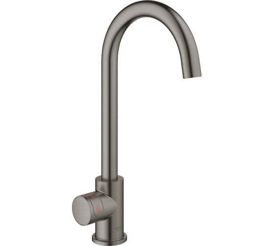 Комплект для кухни Grohe Red Mono II с бойлером M-size, с вертикальным вентилем с C-образным изливом, темный графит матовый 30085AL1