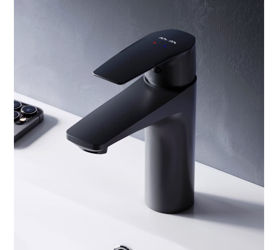 Смеситель для умывальника AM.PM Gem Plus излив 99 мм, черный F90A021B22