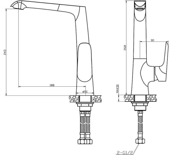 Смеситель для кухни Weltwasser WW MX BONN 306 WT 10000002007
