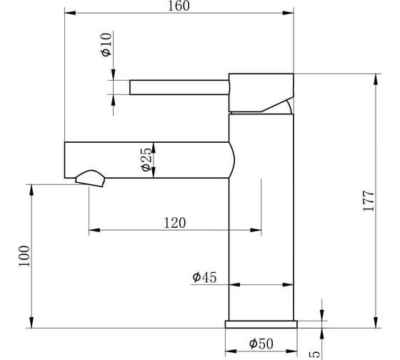 Смеситель для раковины Wonzon & Woghand брашированный никель WW-H9089-BS