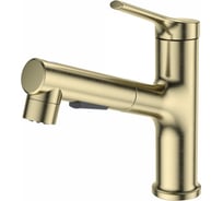 Смеситель для раковины с выдвижным изливом Wonzon & Woghand брашированное золото WW-A40862-BG