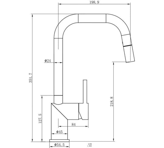 Смеситель для кухни Wonzon & Woghand брашированное золото WW-6018-BG