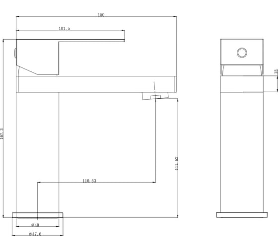 Смеситель для раковины Wonzon & Woghand брашированное золото WW-A40982-BG