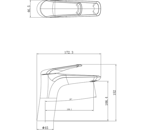 Смеситель для раковины Wonzon & Woghand белый матовый WW-A41222-MW
