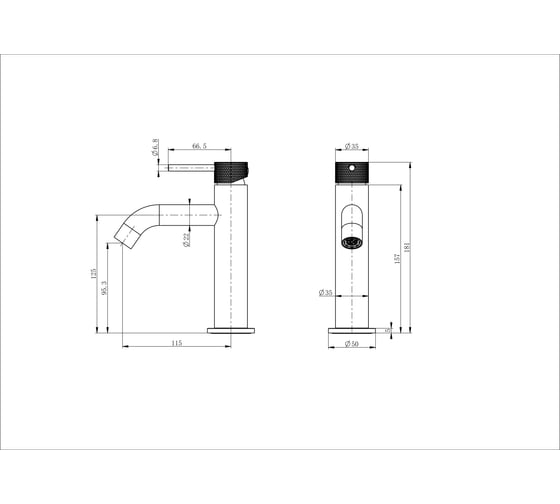 Смеситель для раковины Wonzon & Woghand брашированное золото WW-H1061-BG