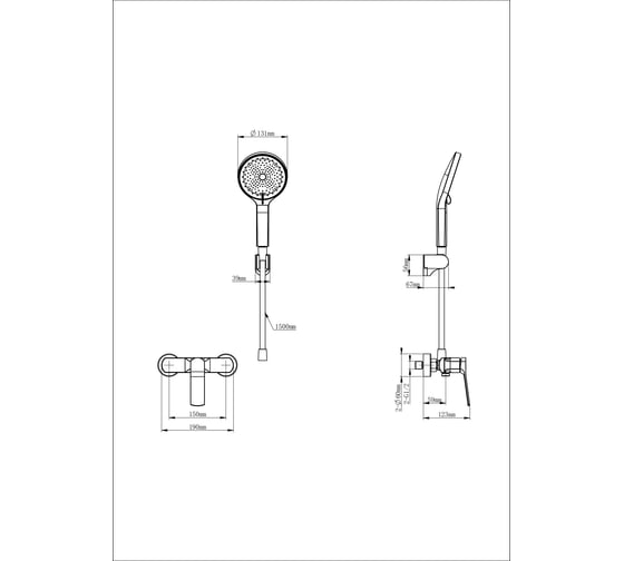 Смеситель для душа Wonzon & Woghand черный матовый WW-B2585-MB