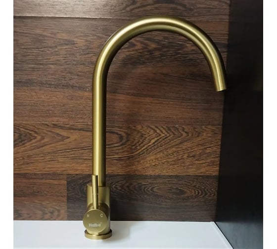 Смеситель для кухни Haiba с подключением фильтра воды, матовое золото HB43828-5