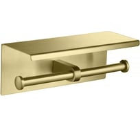 Бумагодержатель двойной с полкой AQUATEK AQ4909BG ОБЕРОН, шлиф. золото 00000139885