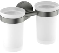 Стакан с держателем двойной AQUATEK AQ4117BGM ЕВРОПА, шлиф. черный хром 00000139754