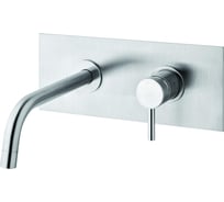 Встраиваемый смеситель для раковины Paffoni LIGHT LIG105ST накладка 250x100 мм, излив 178 мм steel looking (293236) 00293236
