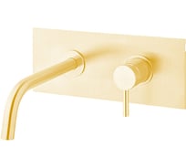 Встраиваемый смеситель для раковины Paffoni LIGHT LIG106HGSP накладка 250x100 мм, медовое золото брашированное (293244) 00293244