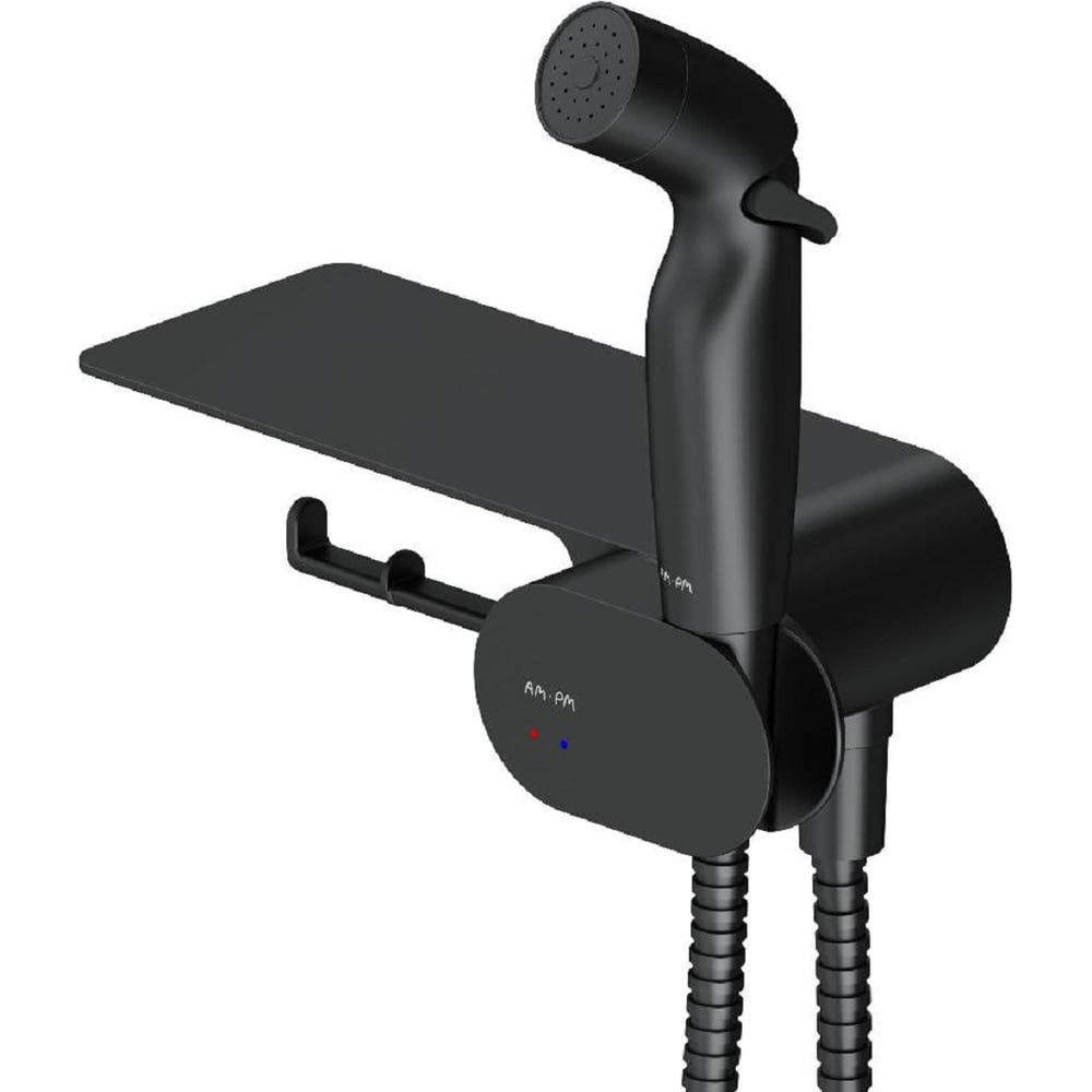 ГигиеническийнаборсосмесителемдлядушаAM.PMLikePlusсполкойидержателемтуалетнойбумаги,матовыйчерныйF02026B22