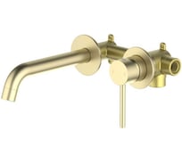 Смеситель для раковины настенный AQUATEK AQ1313BG ЕВРОПА, 2 отверстия, внешняя и скрытая часть, шлиф. золото 00000139807