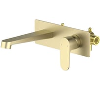 Смеситель для раковины настенный AQUATEK AQ1213BG ОБЕРОН внешняя и скрытая часть, шлиф. золото 00000139791