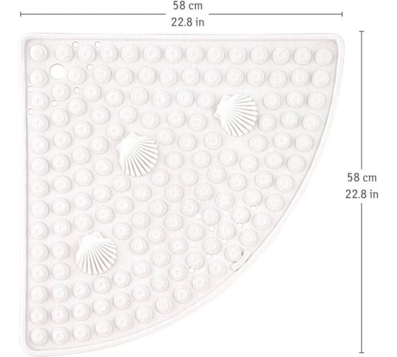 Коврик для душа Tatkraft Shell угловой противоскользящий 58x58x2.5см 15470