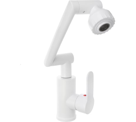 Смеситель для кухни и раковины СоюзКран излив с вращением 360 градусов, аэратор 2 режима, ABS-пластик, белый 567-151