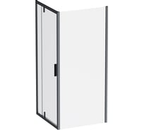 Душевое ограждение AM.PM Gem квадратное, распашная дверь, 90x90, матовый черный, стекло прозрачное W90G-404-9090-BT