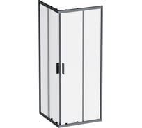 Душевое ограждение AM.PM Gem квадратное, раздвижные двери, 80x80, черный матовый, стекло прозрачное W90G-403-8080-BT