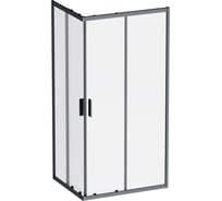 Душевое ограждение AM.PM Gem прямоугольное, раздвижные двери, 100x80, черный матовый, стекло прозрачное W90G-403-100280-BT
