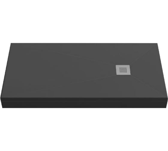 Литьевой поддон Creto Ares Essentia черный, 1000x800 1-0052