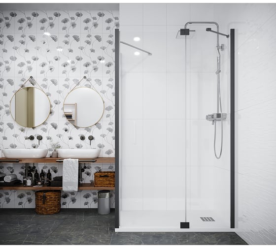 Распашная дверь Creto Tenta 1400 мм, прозрачная, EASY CLEAN, профиль хром 123-WTW-140-C-CH-8 260084