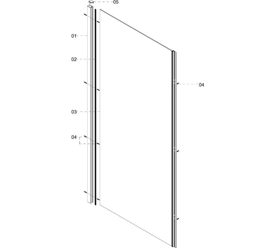 Боковое стекло Creto Nota 900 мм, прозрачное, EASY CLEAN, профиль хром 122-SP-900-C-CH-6 260075