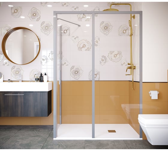 Боковое стекло Creto Nota 800 мм, прозрачное, EASY CLEAN, профиль хром 122-SP-800-C-CH-6 260074