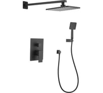 Встраиваемая душевая система VIDAGE Чараур, квадратная, цвет черный 0626010