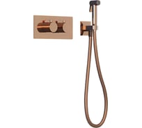 Встраиваемый термостатический смеситель с гигиеническим душем TESKA Lio Teo розовое золото TS6209