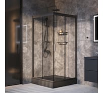 Комплект AM.PM Gem ограждение 90х90, квадрат, черный WK90EO